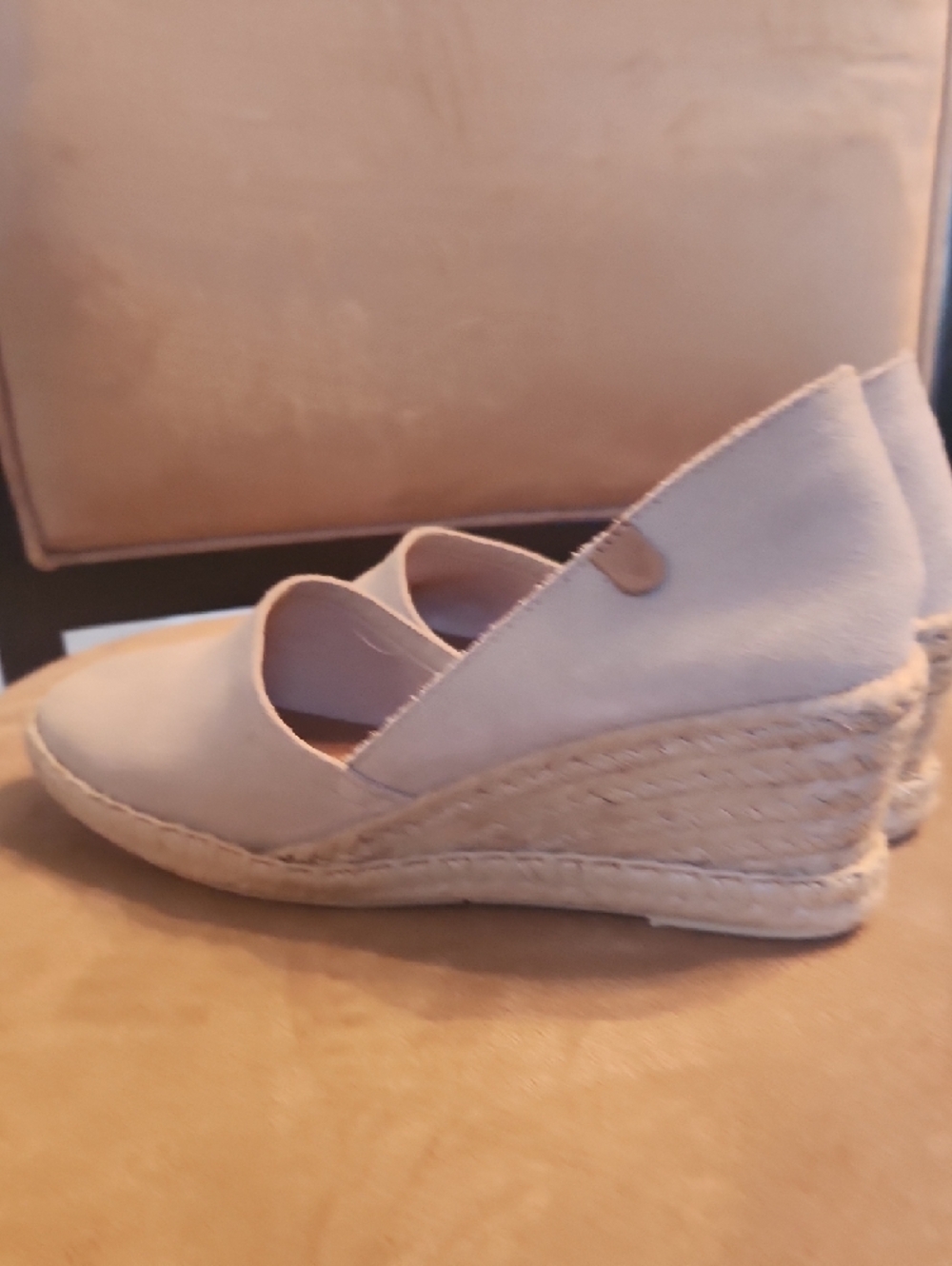 Casual Espadrille Wedge Pumps in Light Taupe - Picture 9 of 17
